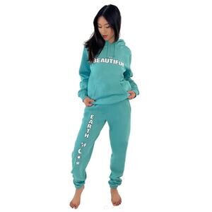 The Beautiful Earth - THE BASE HOODIE in DESERT MINT - Organic / Sustainable - M